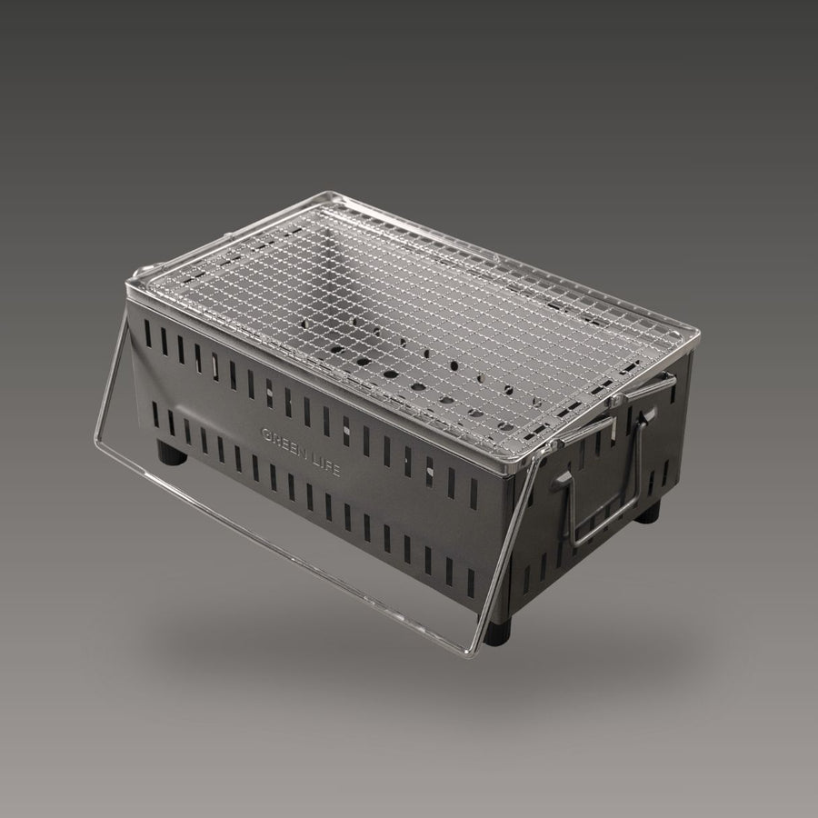 Green Life - Tabletop BBQ Grill Double Walled Liftable Grill - Grey