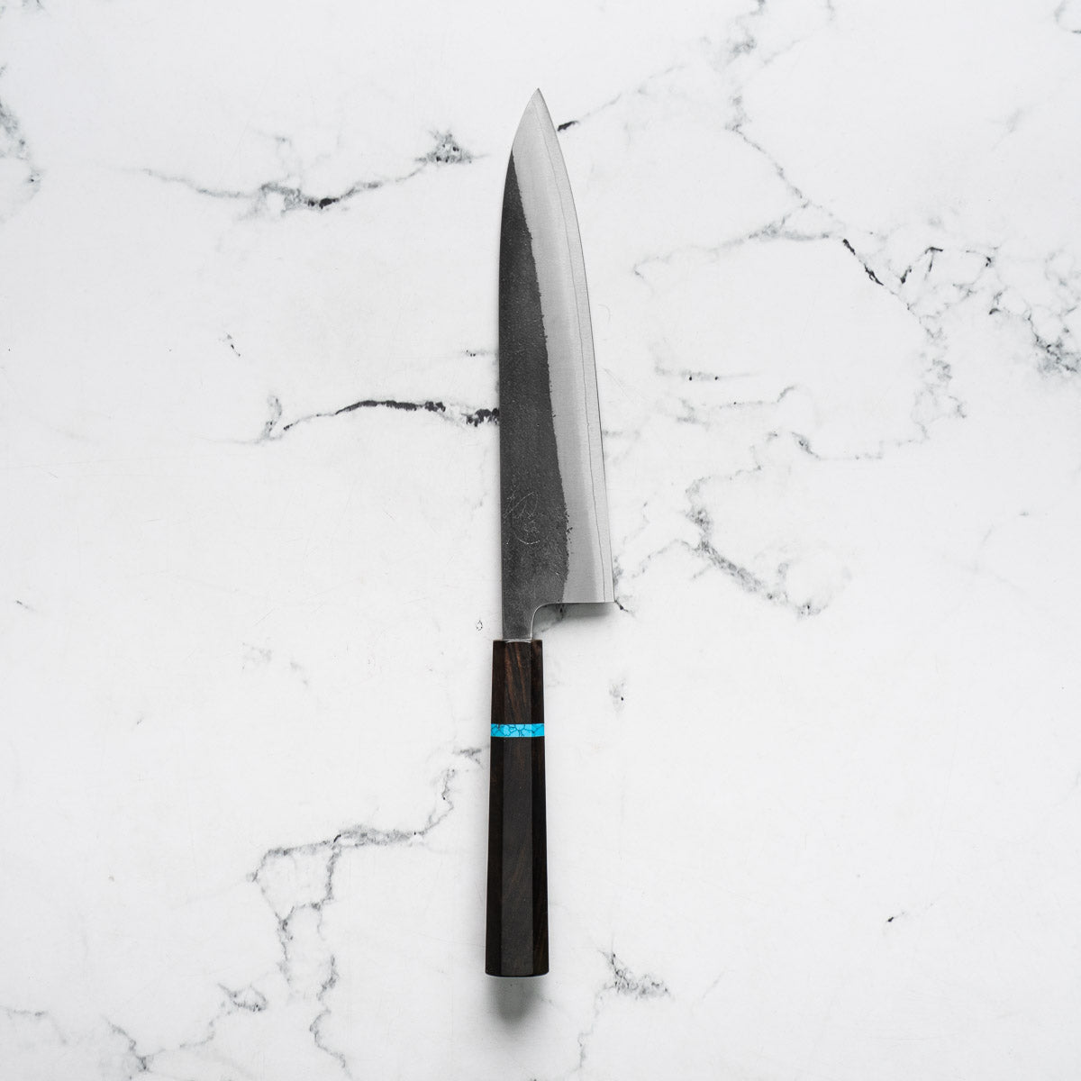Yoshikane Hamono (Hatsukokoro) SKD Nashiji Gyuto 210mm - Ebony Turquoise