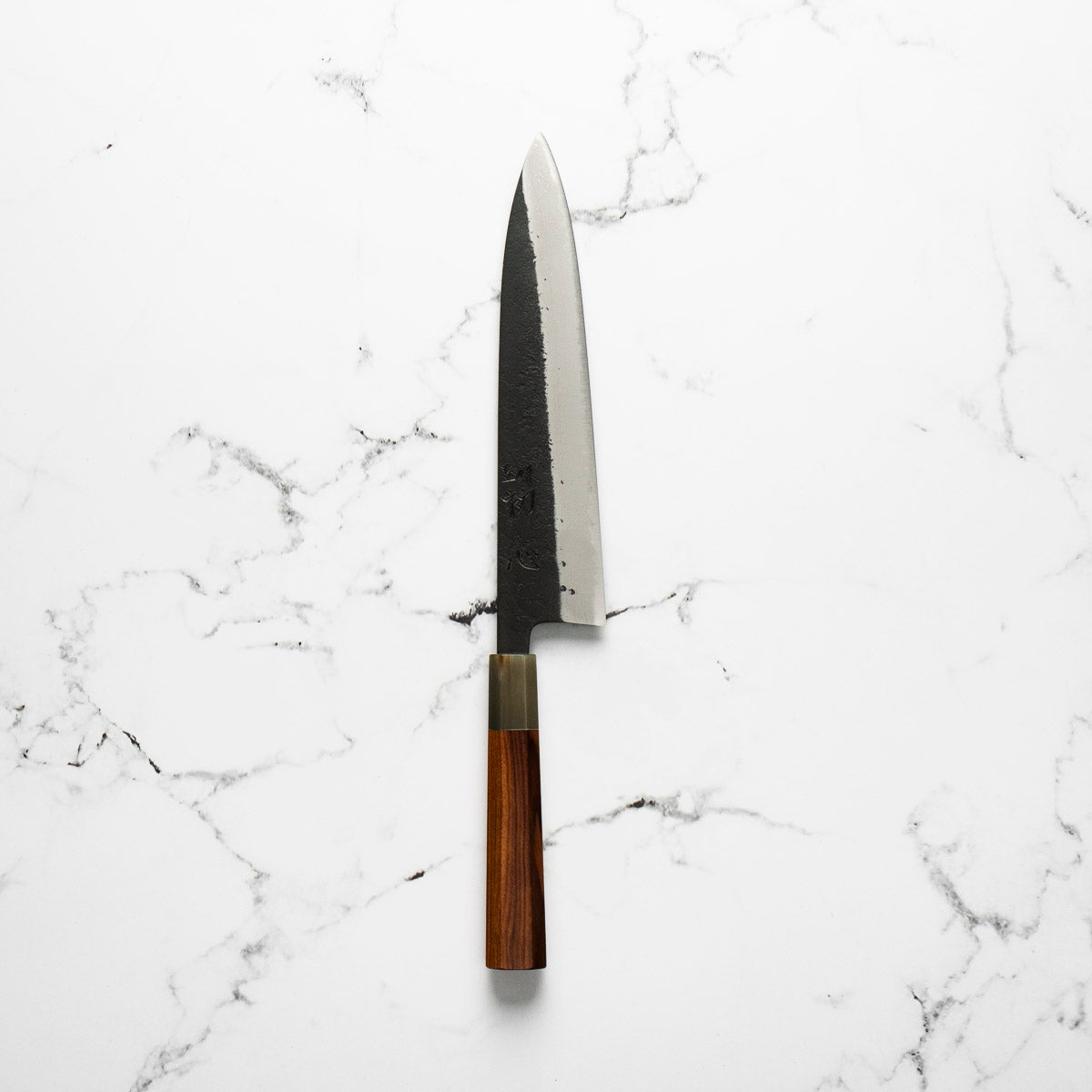 Hatsukokoro Shinkiro Blue Super Damascus Kurouchi Gyuto 210mm - Quince