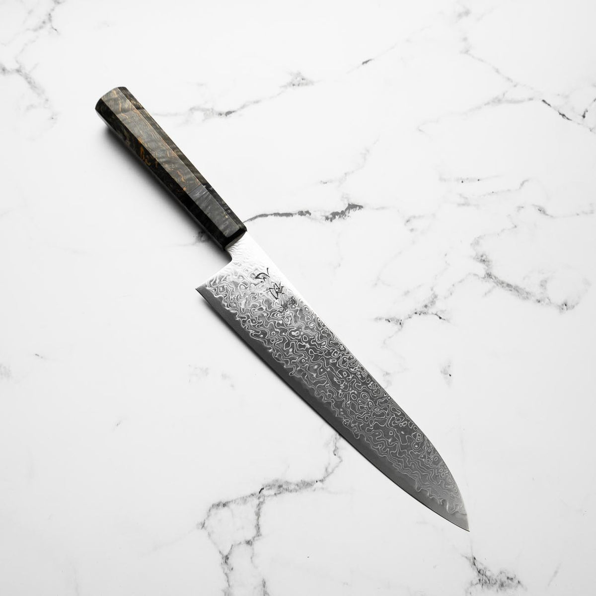 Hatsukokoro Ryuhyo SG2 Damascus Gyuto 210mm - Dark Maple