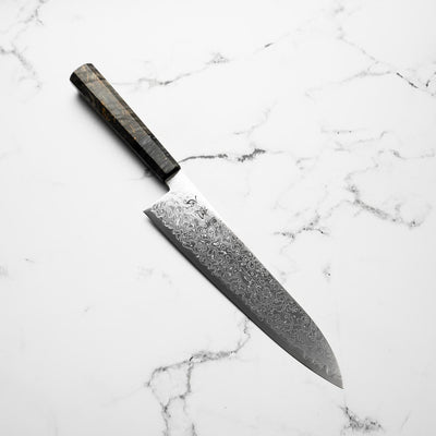 Hatsukokoro Ryuhyo SG2 Damascus Gyuto 210mm - Dark Maple
