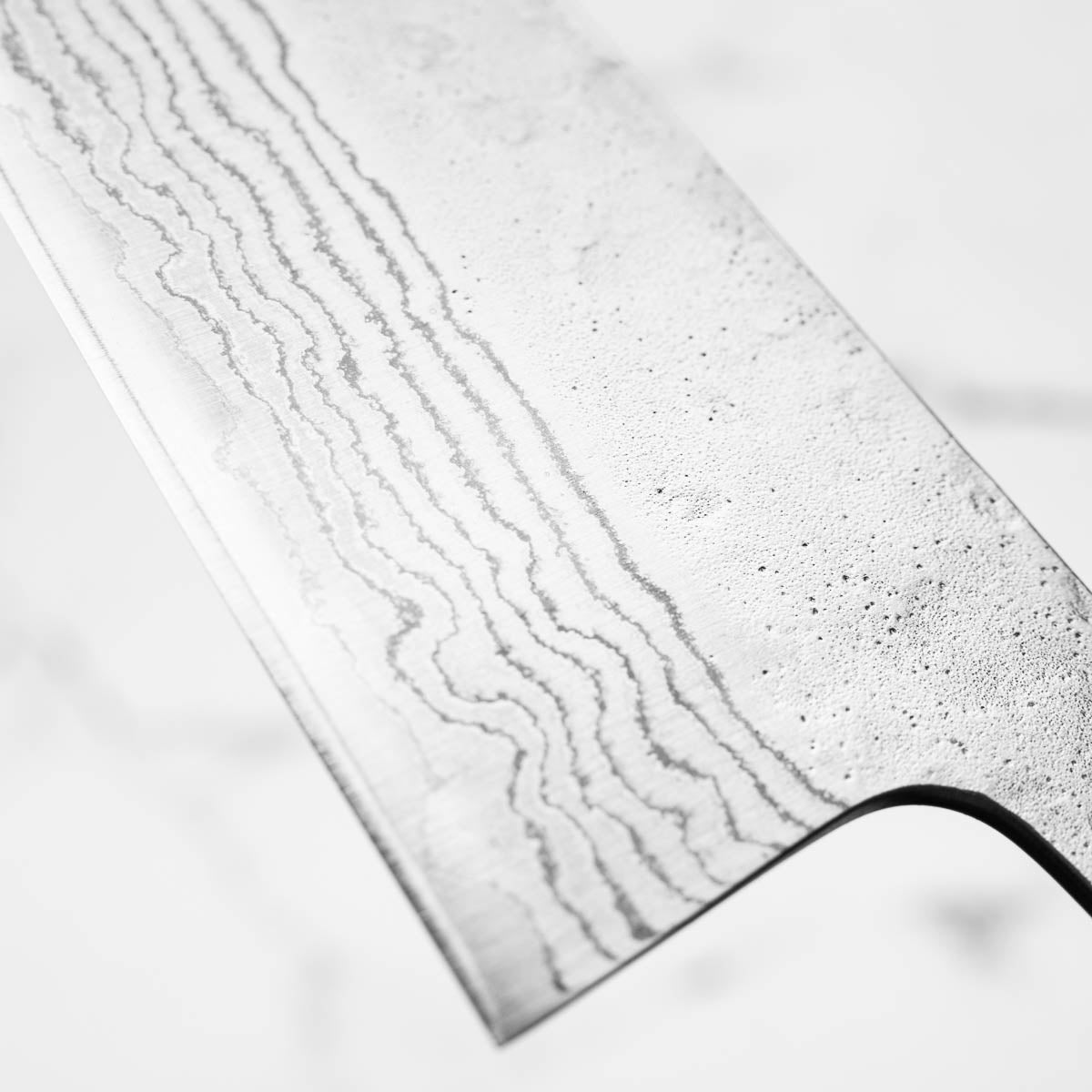 Tsunehisa 440C Damascus Tsuchime Gyuto 210mm - Dark Maple