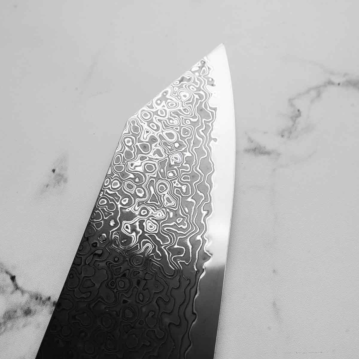 Hatsukokoro Ryuhyo Kurozome SG2 Damascus Bunka 180mm - Maple Turquoise
