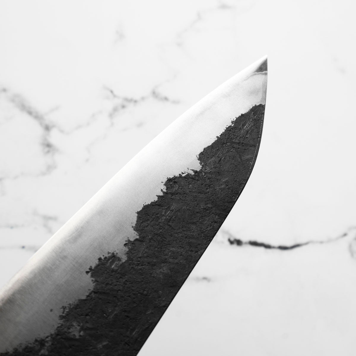 Kawamura White 1 SS Clad Kurouchi Tsuchime Gyuto 210mm - Dark Maple