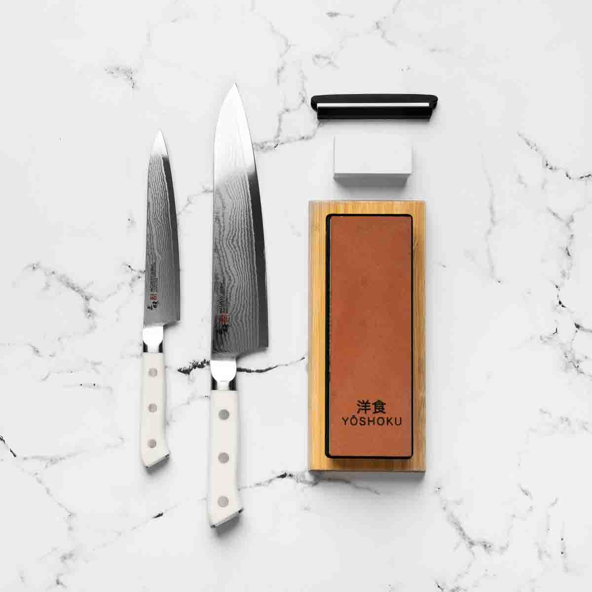 Mcusta Zanmai Corian Classic Damascus - 2 Knife Set