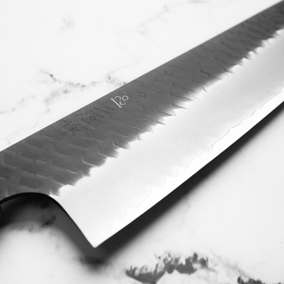 Nigara Hamono SG2 Kurouchi Tsuchime Gyuto 240mm - Ebony - view 5