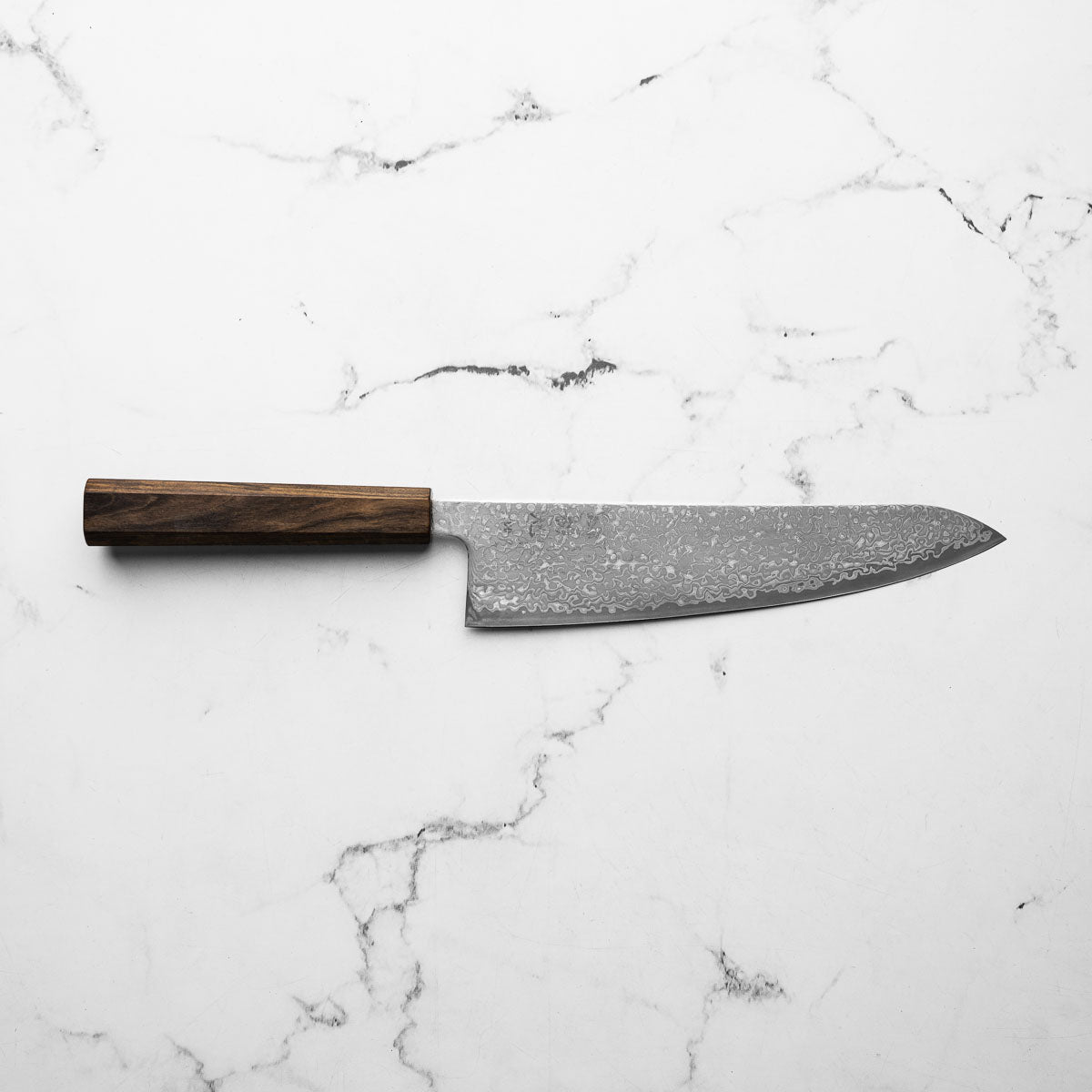 Hatsukokoro Hikari SLD Damascus Kurozome Gyuto 210mm - Bubinga