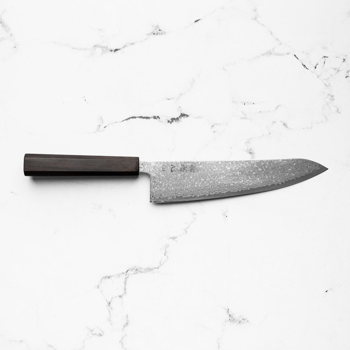 Hatsukokoro Hikari SLD Damascus Kurozome Gyuto 210mm - Ebony