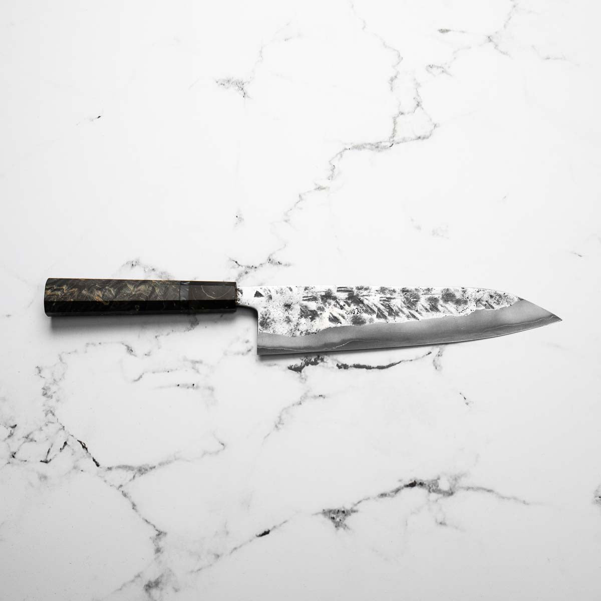 Kawamura White 1 SS Clad Tsuchime Gyuto 210mm - Dark Maple