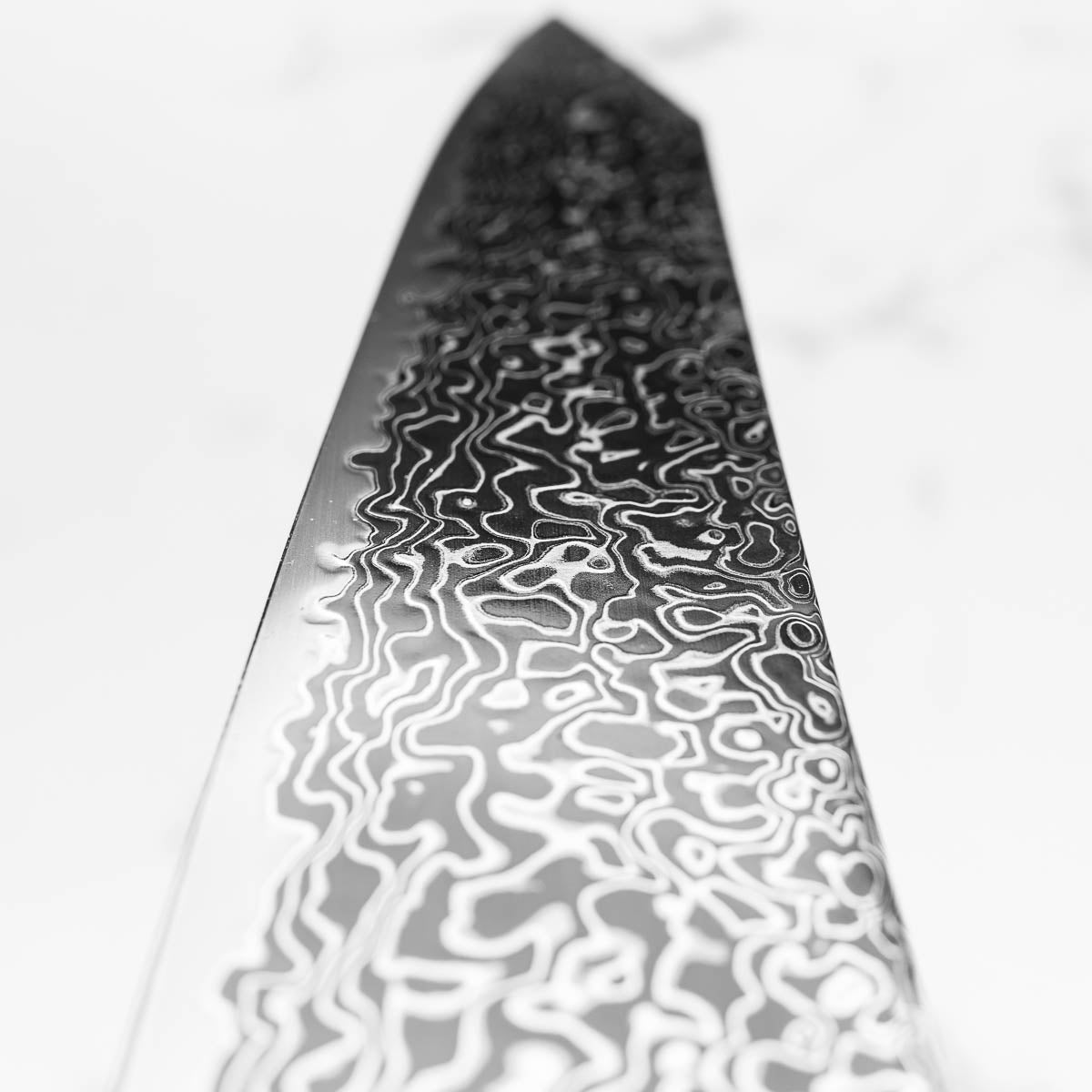 Hatsukokoro Ryuhyo Kurozome SG2 Damascus Kiritsuke Gyuto 210mm - Ebony