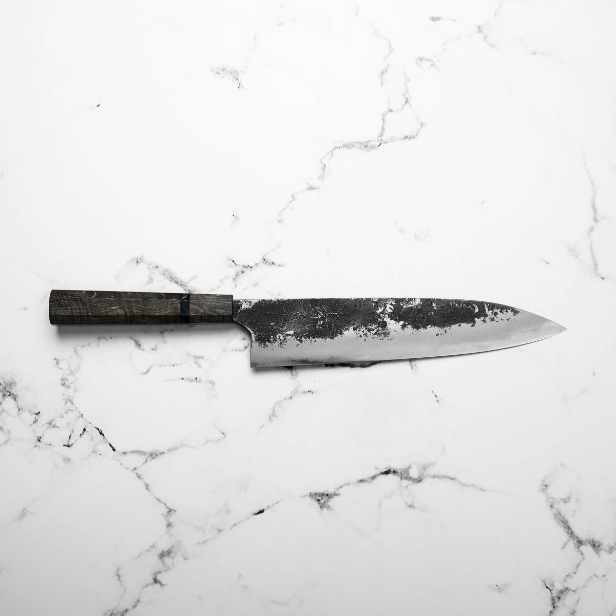 Mazaki White 2 Nashiji Gyuto 240mm - Dark Maple