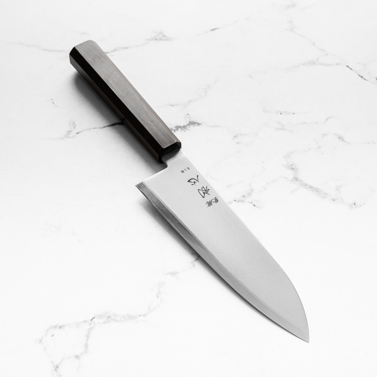Hatsukokoro Kaijin Blue 2 Stainless Clad Santoku 180mm - Mono Ebony