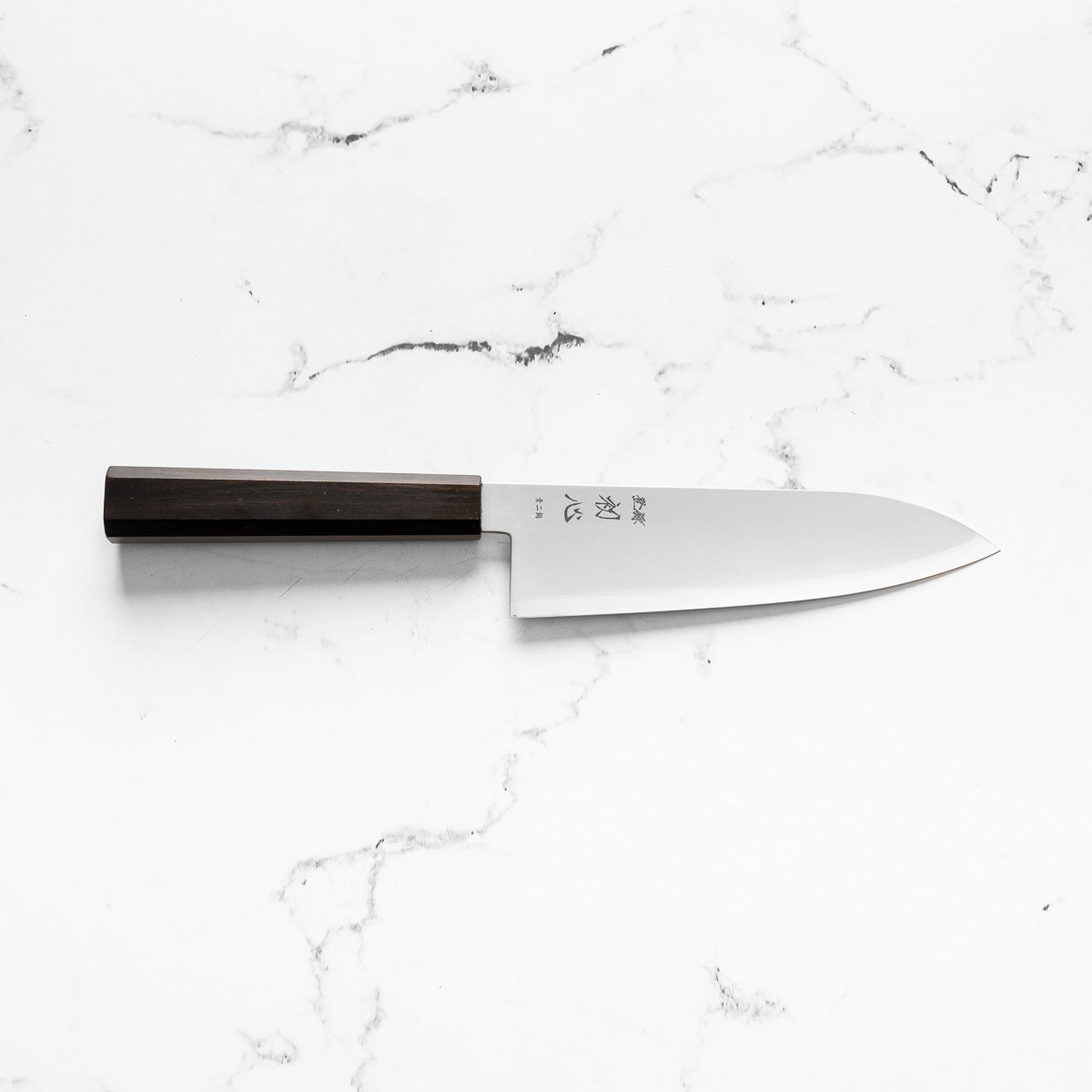 Hatsukokoro Kaijin Blue 2 Stainless Clad Santoku 180mm - Mono Ebony