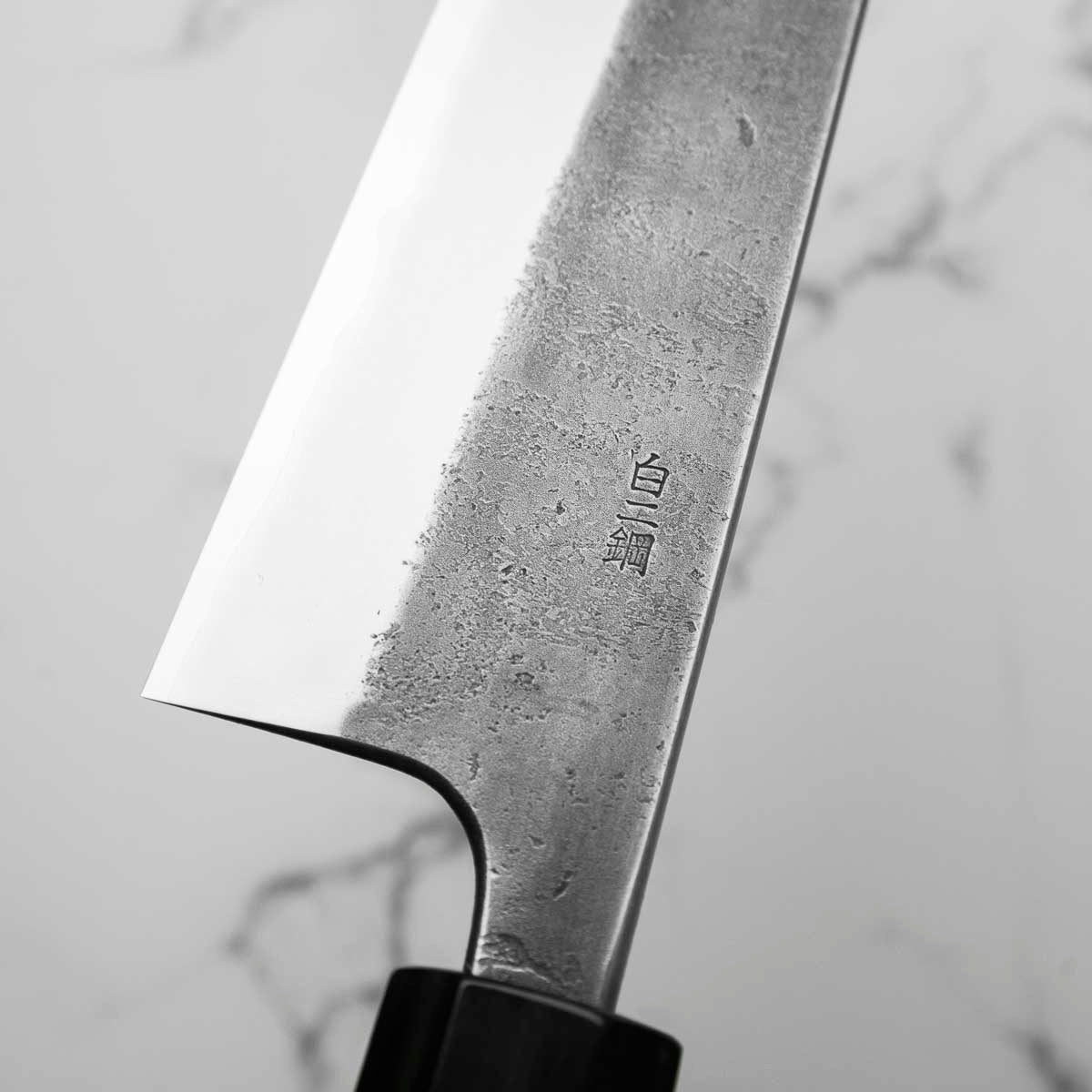 Wakui White 2 Stainless Clad Nashiji Gyuto 240mm - view 5