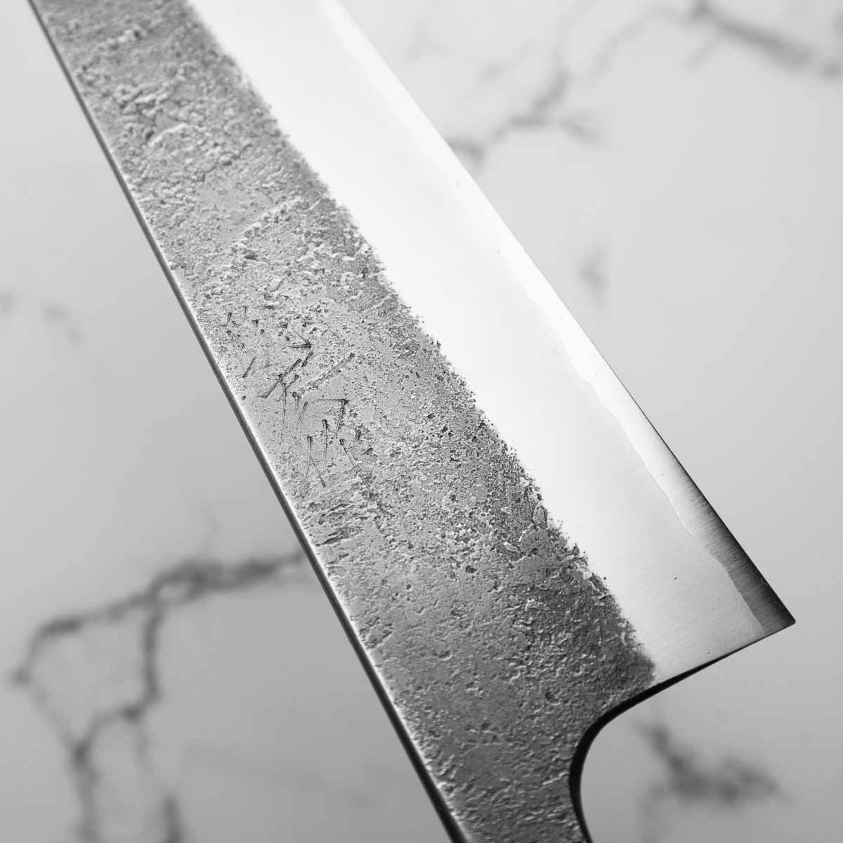 Wakui White 2 Stainless Clad Nashiji Gyuto 240mm - view 6