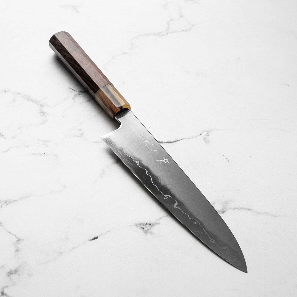 Tetsujin Hamono Ginsan Kasumi Gyuto 210mm - Siamese Rosewood & Blonde