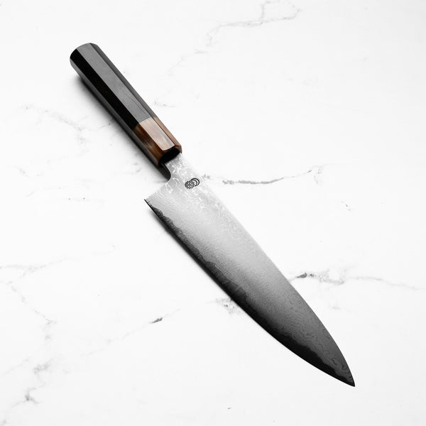 Sakai Kikumori Kikuzuki Uzu Blue 1 Damascus Gyuto 210mm