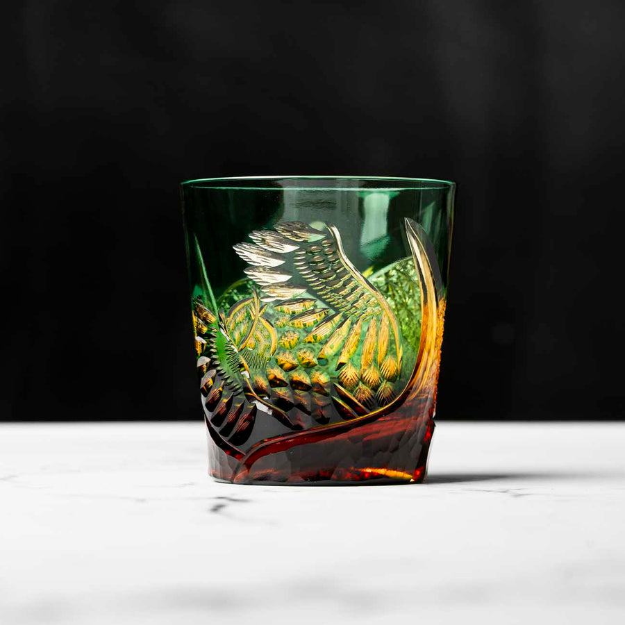 Kiyohide Glass Kobo Rock Glass Seiken Green