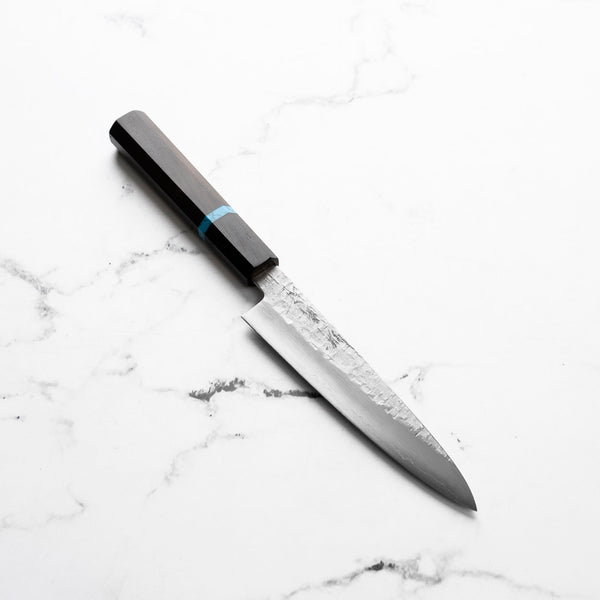 Satoshi Nakagawa Ginsan Tsuchime Petty 150mm - Ebony Turquoise
