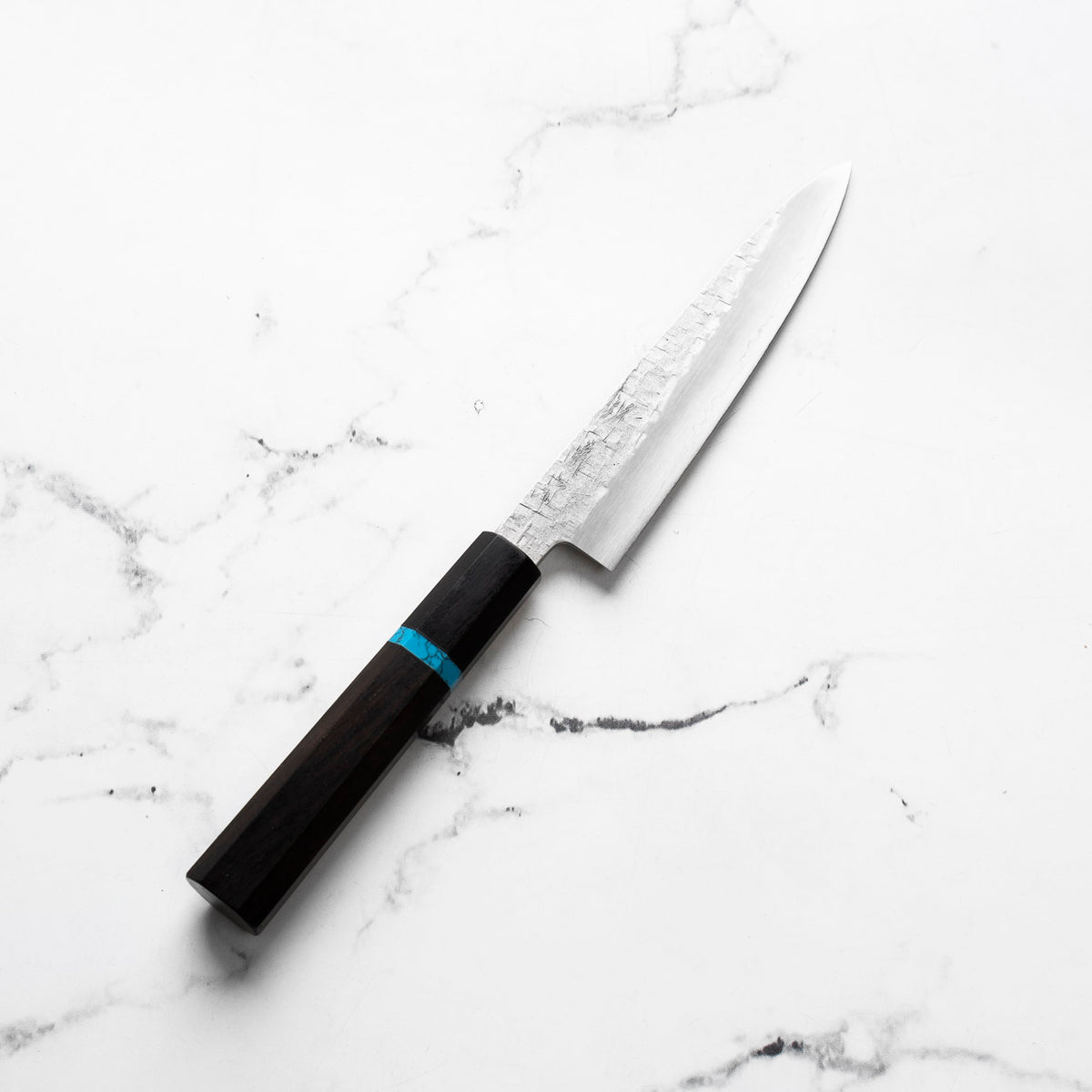 Satoshi Nakagawa Ginsan Tsuchime Petty 150mm - Ebony Turquoise