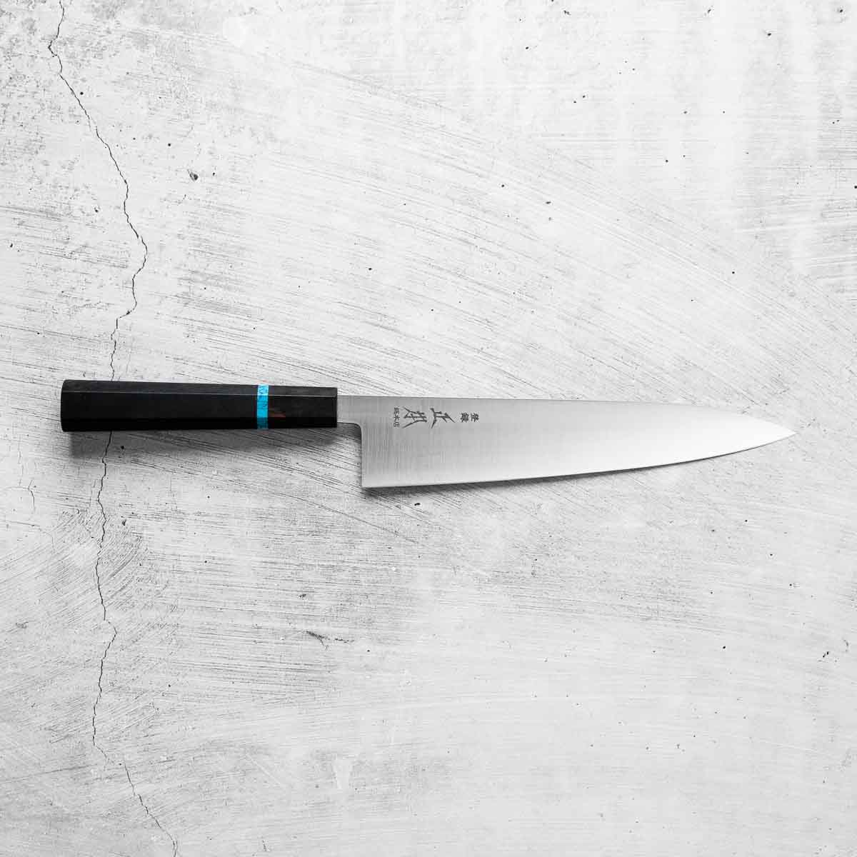 Masamoto Sohonten KS White 2 Gyuto 210mm - Ebony & Turquoise