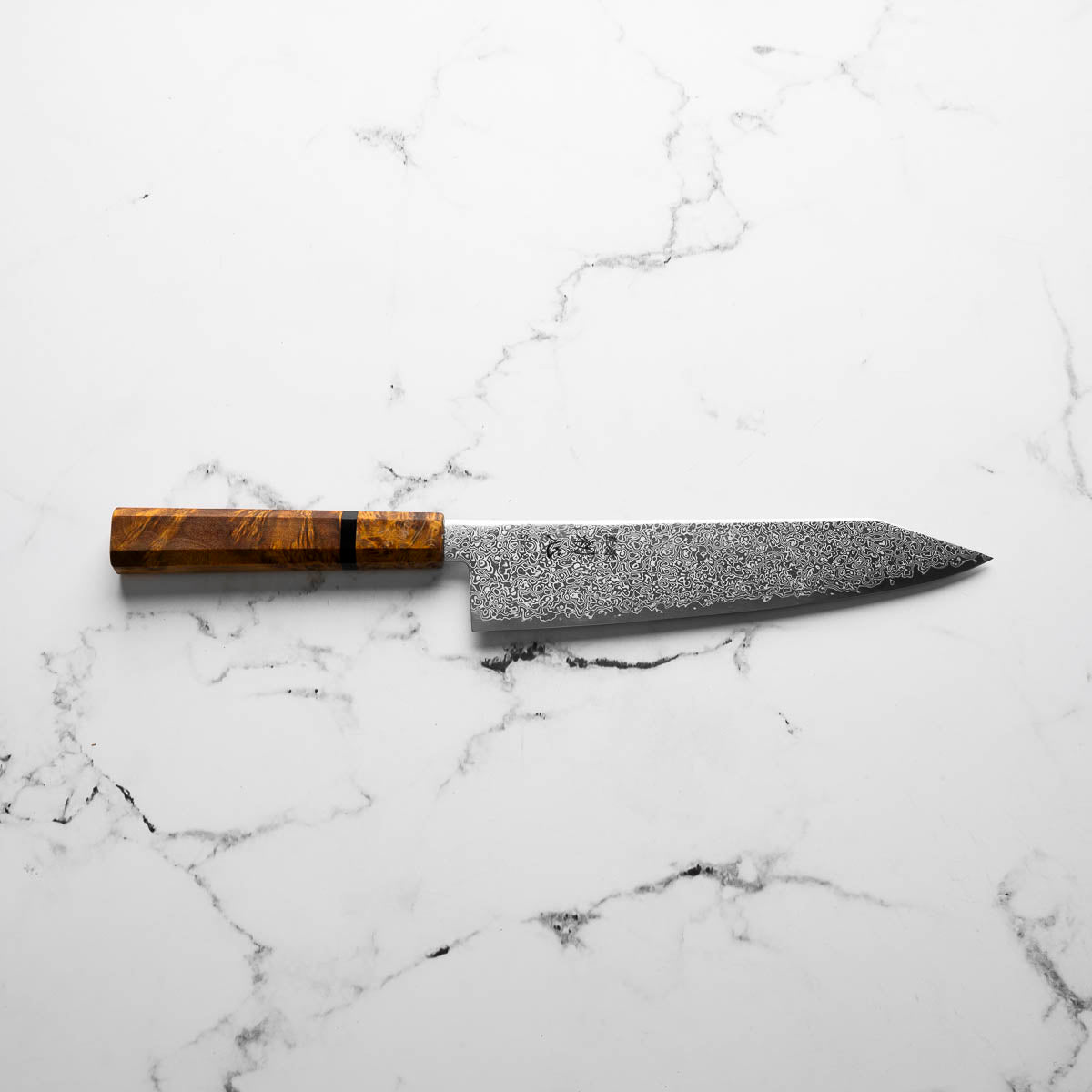 Hatsukokoro Saihyo SG2 Damascus Kiritsuke Gyuto 210mm - Golden Birch