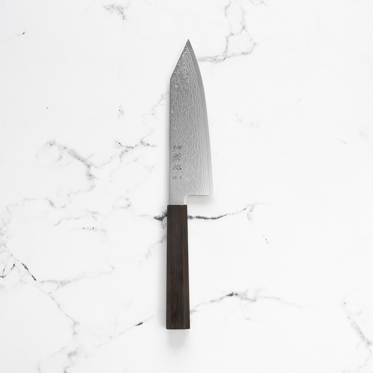 Hatsukokoro Ryuhyo Migaki SG2 Damascus Bunka 180mm - Ebony