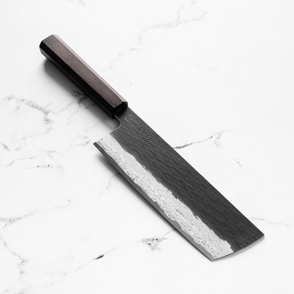 Nigara Hamono VGXEOS Kurouchi Damascus Nakiri 165mm