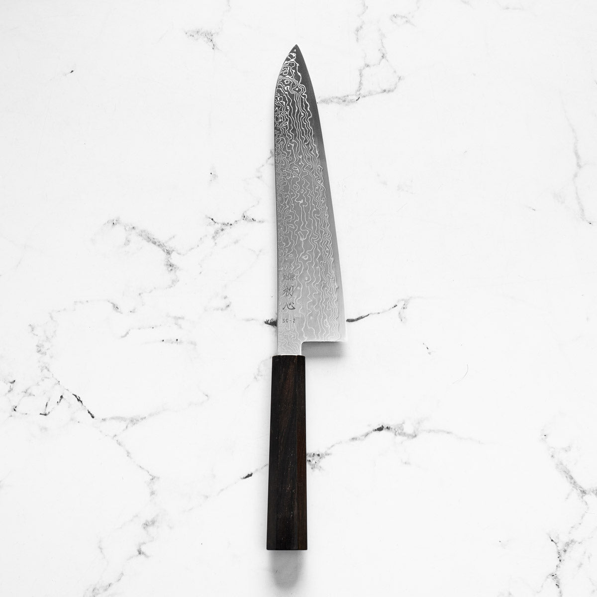 Hatsukokoro Ryuhyo Migaki SG2 Damascus Gyuto 240mm - Ebony