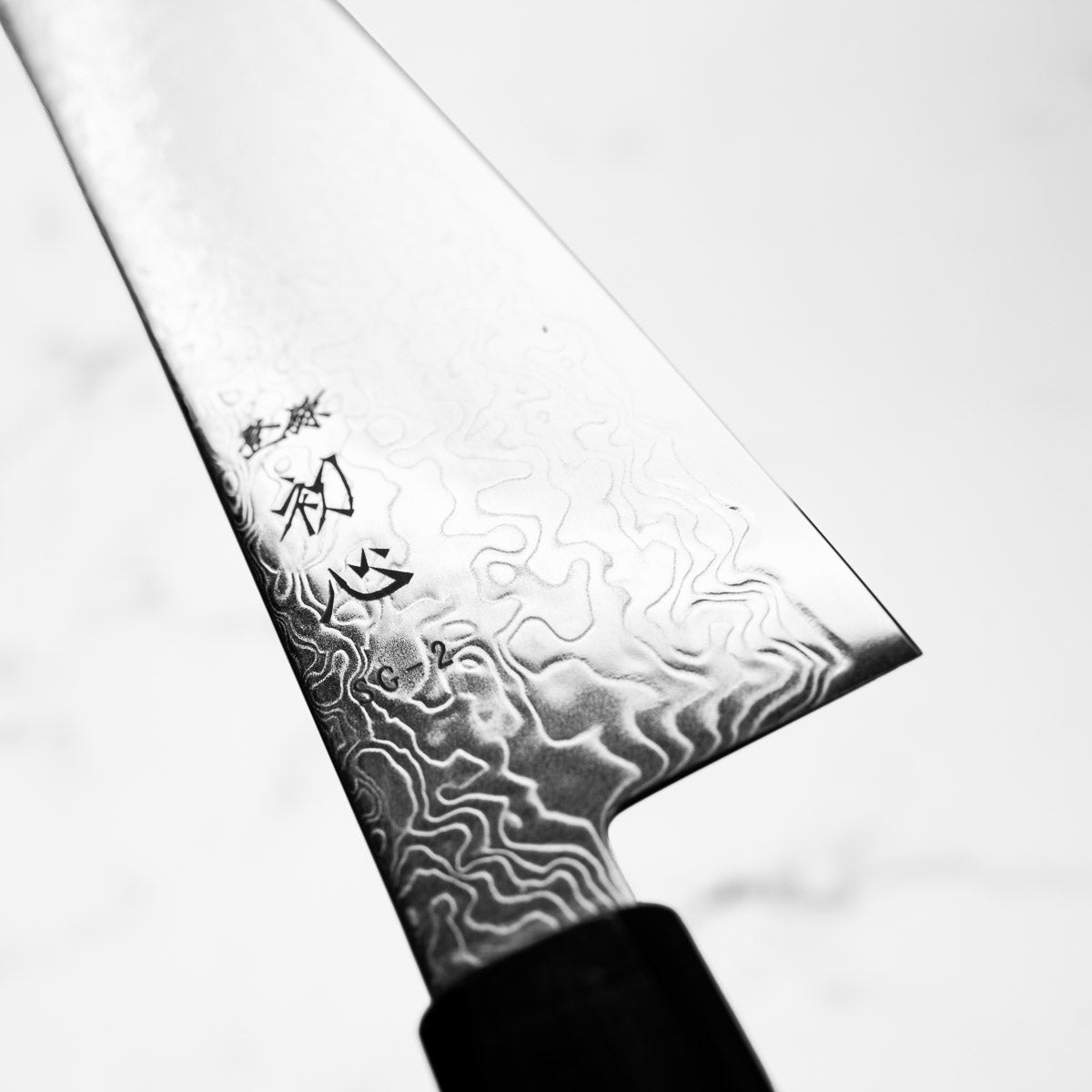 Hatsukokoro Ryuhyo Migaki SG2 Damascus Kiritsuke Gyuto 210mm - Ebony