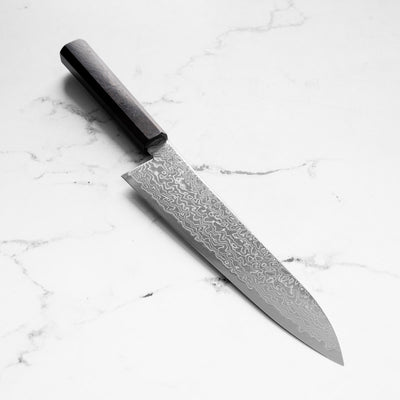 Hatsukokoro Ryuhyo Migaki SG2 Damascus Gyuto 210mm - Ebony