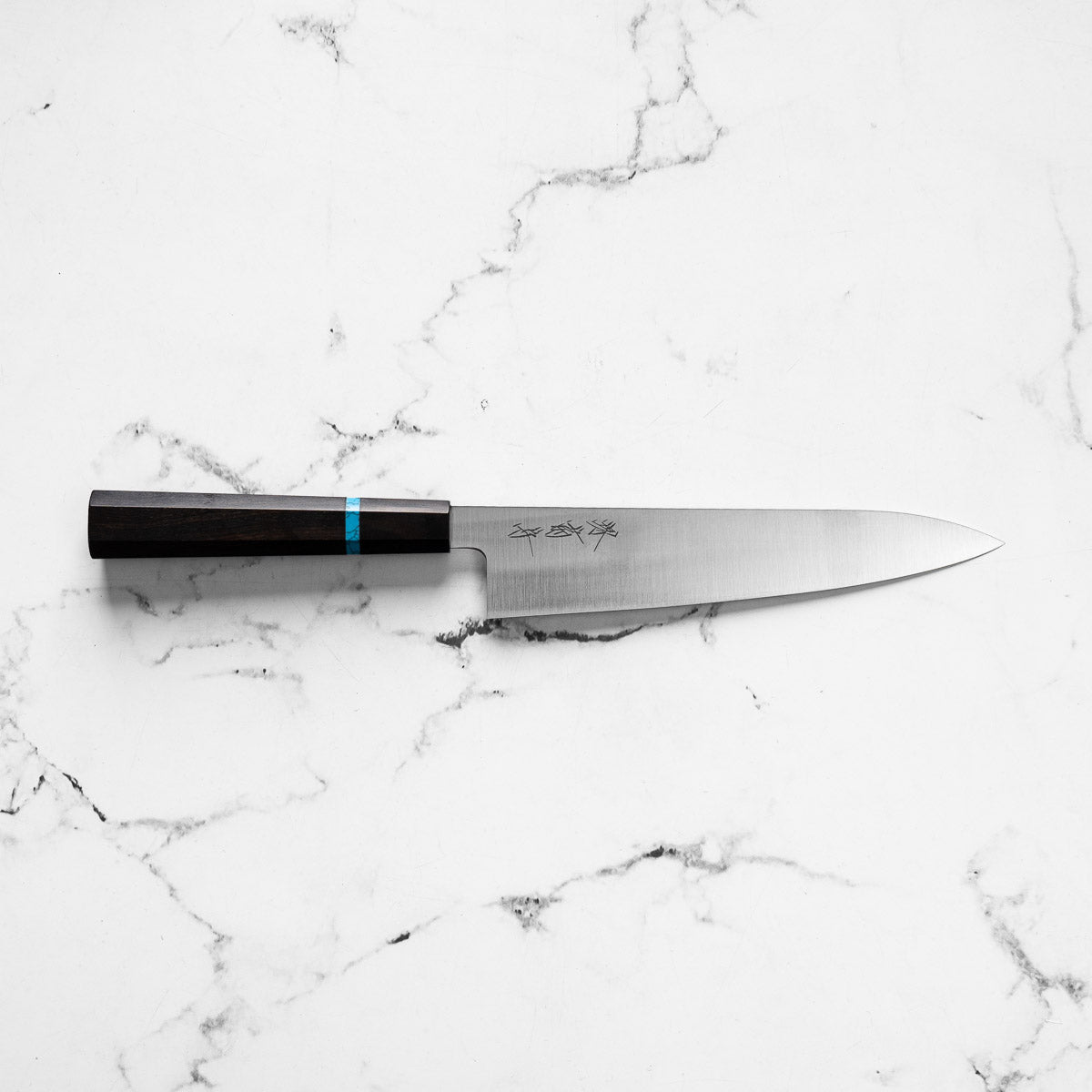Sakai Kikumori White 2 Gyuto 210mm - Ebony Turquoise