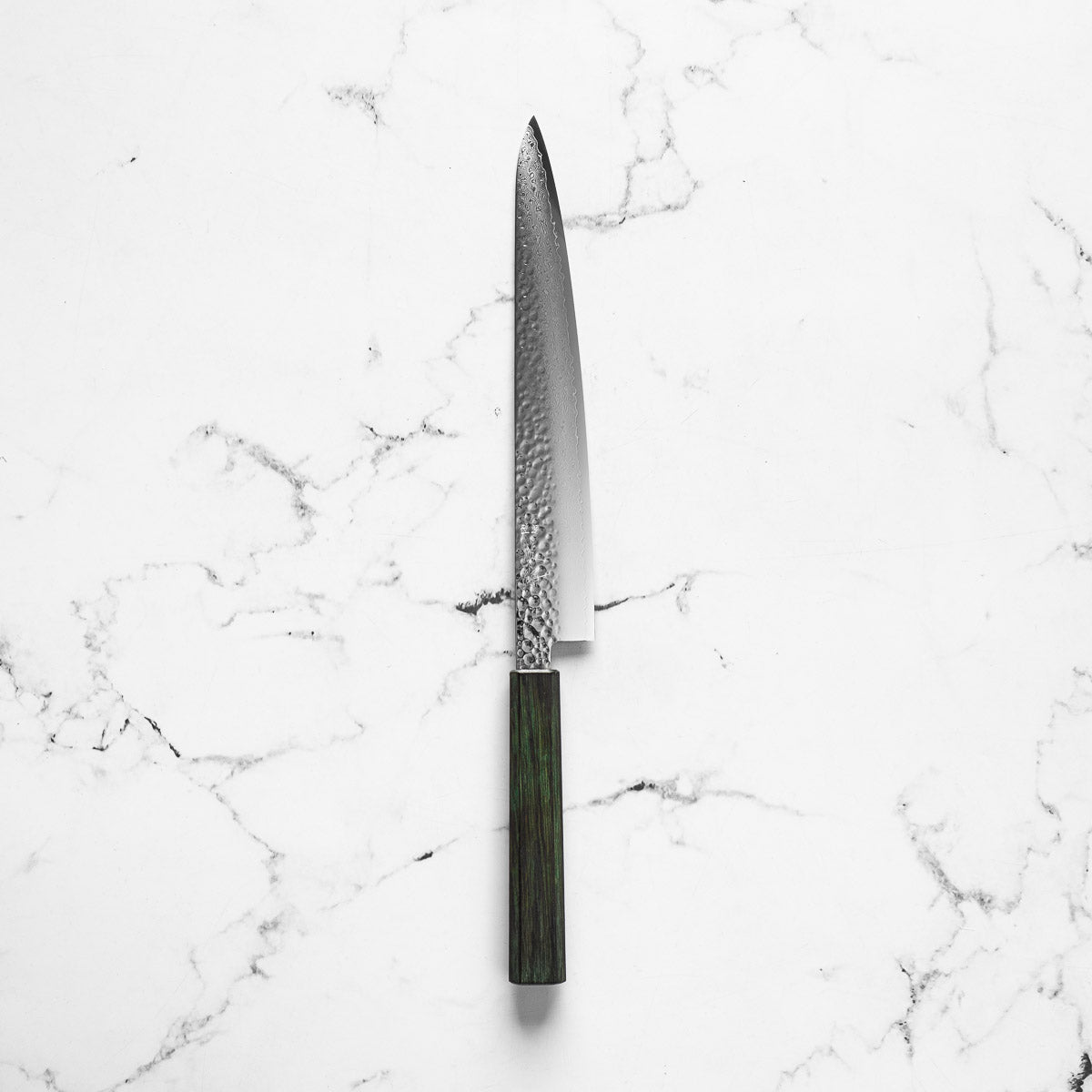 Touroku Sakai Kagayaki VG10 Damascus Tsuchime Sujihiki 240mm