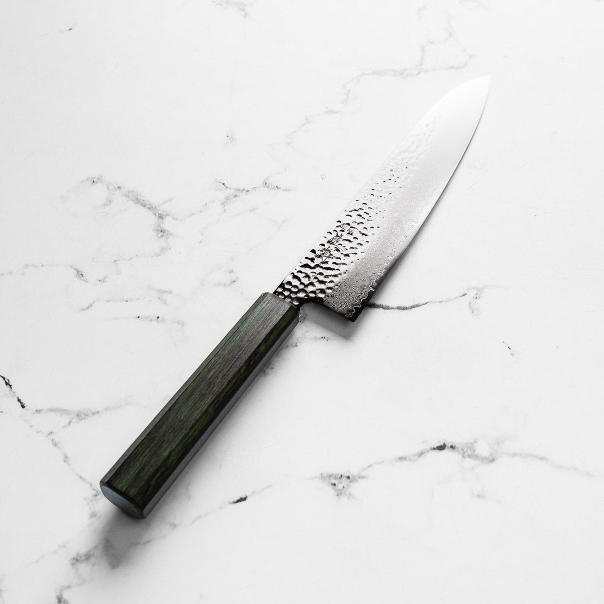 Touroku Sakai Kagayaki VG10 Damascus Tsuchime Gyuto 210mm