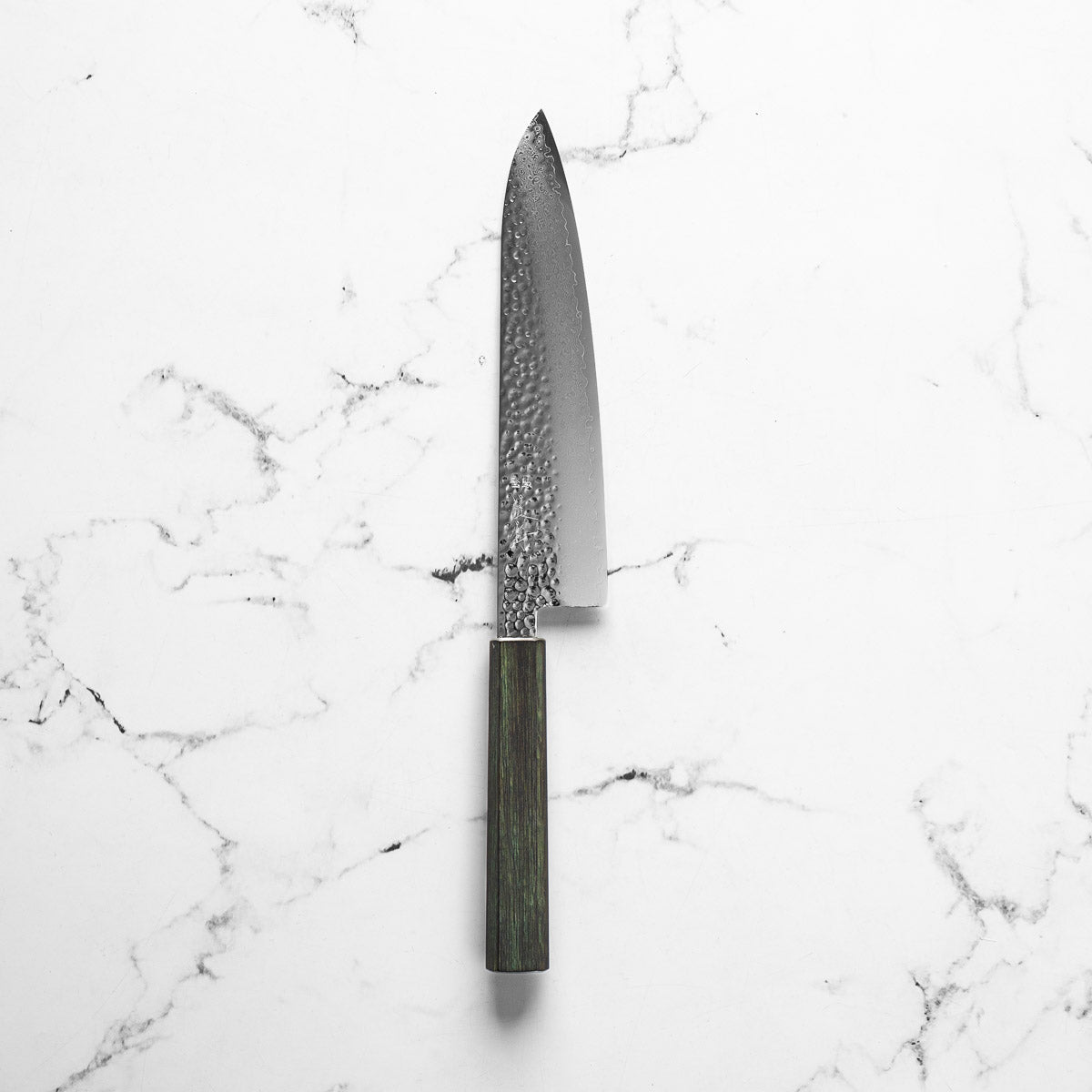 Touroku Sakai Kagayaki VG10 Damascus Tsuchime Gyuto 210mm