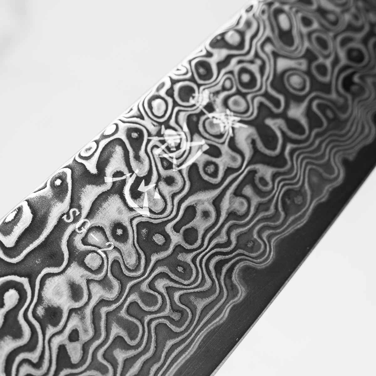 Hatsukokoro Ryuhyo Kurozome SG2 Damascus Petty 150mm - Persimmon