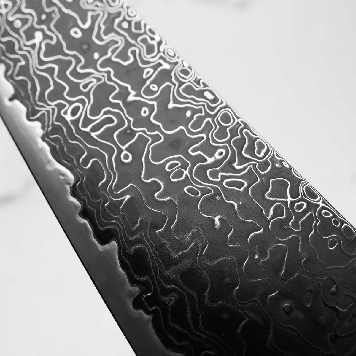 Hatsukokoro Ryuhyo Kurozome SG2 Damascus Kiritsuke Gyuto 210mm - Persimmon