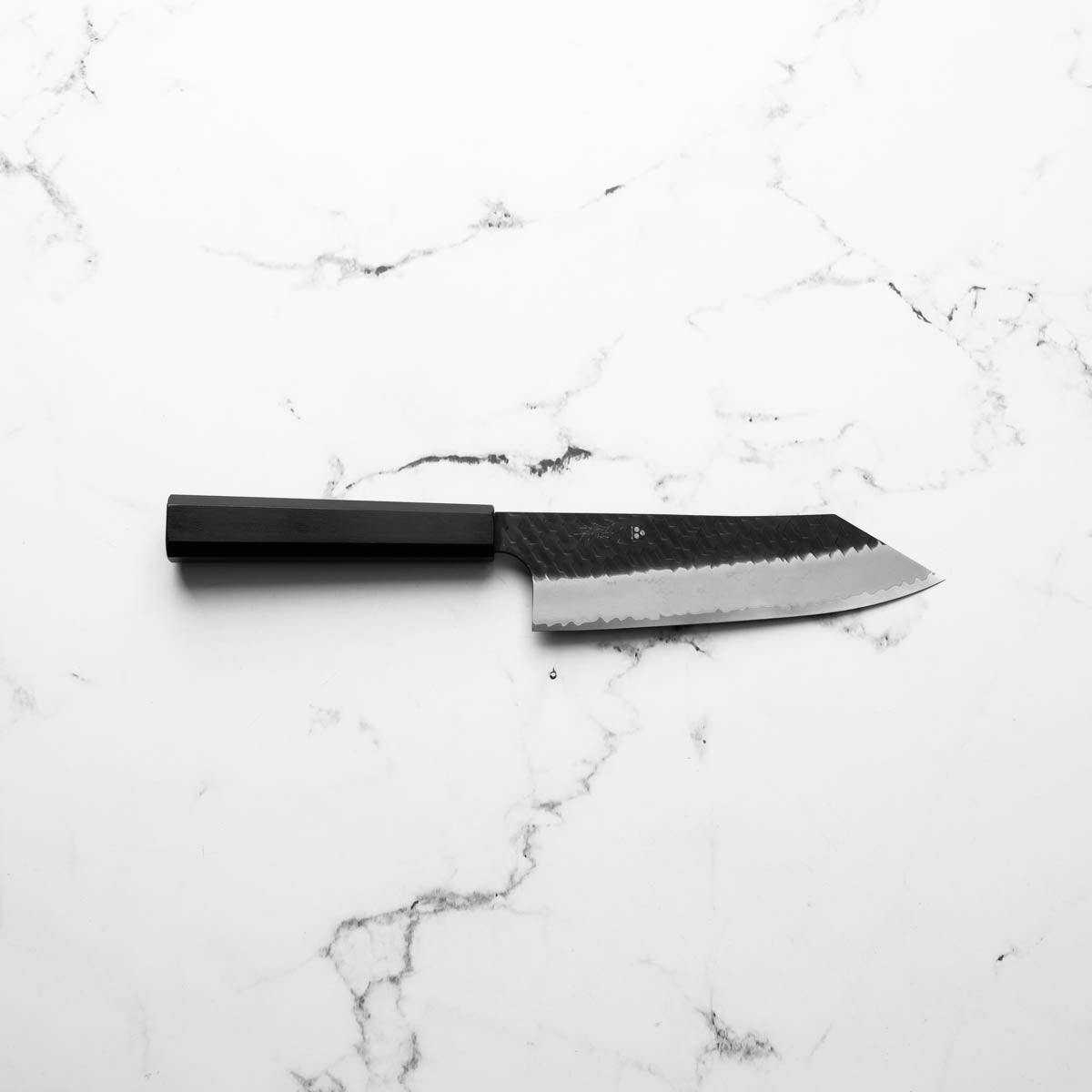 Nigara Hamono SG2 Kurouchi Tsuchime Bunka 180mm - Ebony