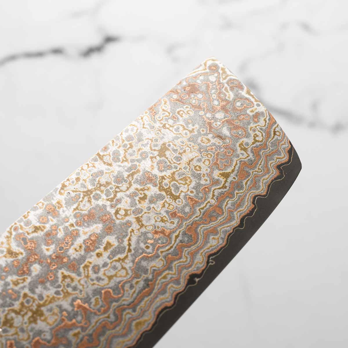 Takeshi Saji VG10-W Nashiji Rainbow Damascus Nakiri - Dark Maple