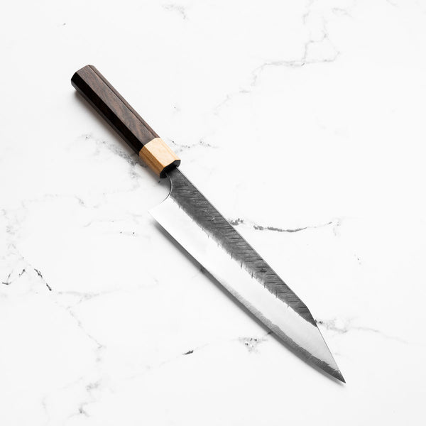 Yoshimi Kato Blue Super Kurouchi V-Tsuchime Kiritsuke 210mm