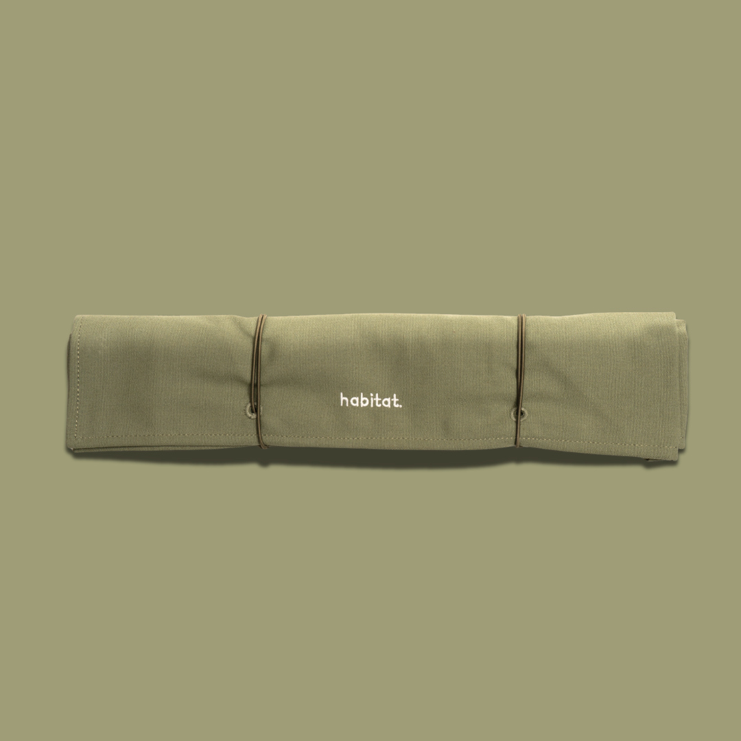 Habitat Canvas Knife Roll - 6 Slot - Dark Green