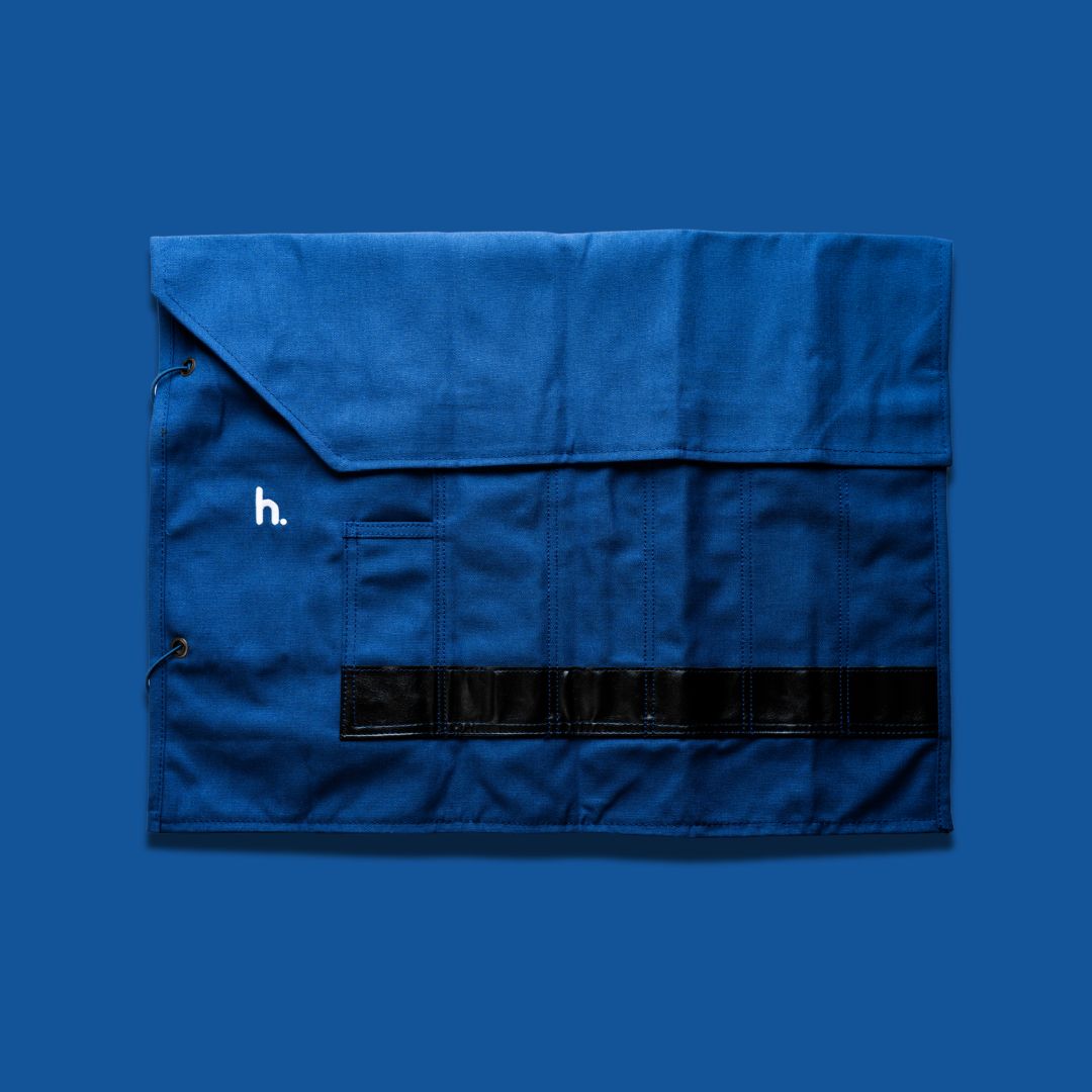 Habitat Canvas Knife Roll - 6 Slot - Blue