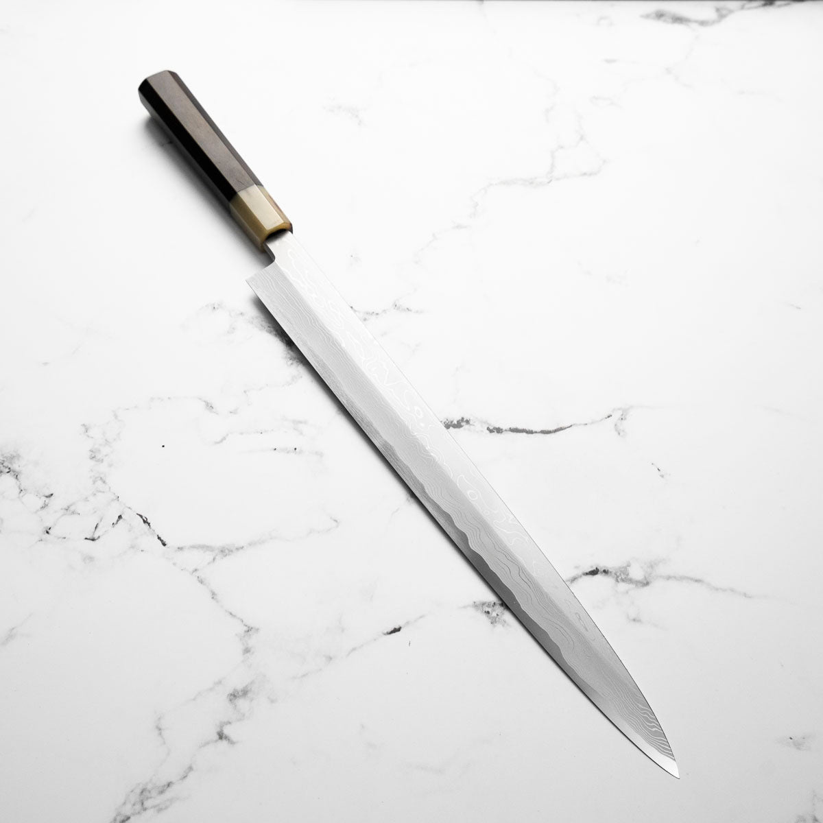 Yamawaki Hamono Nakagawa Satoshi Blue 1 Damascus Yanagiba 360mm