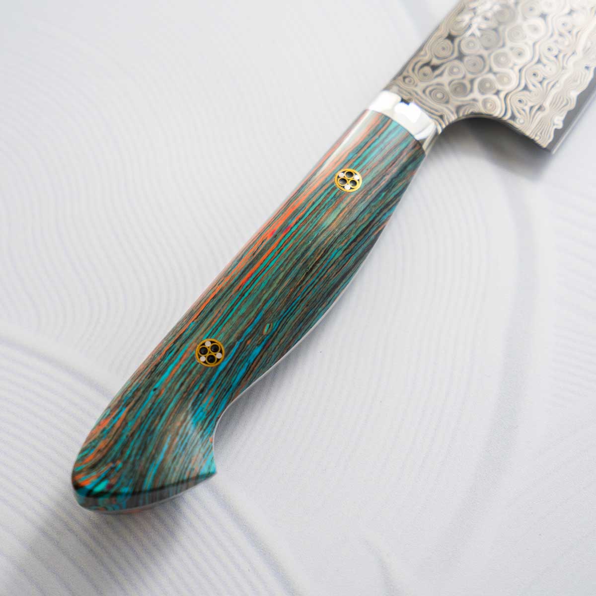 Nigara Hamono SG2 Raindrop Damascus Gyuto 240mm - Turquoise