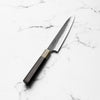Nigara Hamono VGXEOS Kurouchi Petty 150mm - angled view