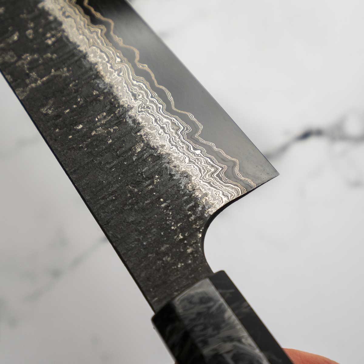 Hatsukokoro Itadaki Blue 2 + White 2 Coreless Kurouchi Tsuchime Gyuto 240mm