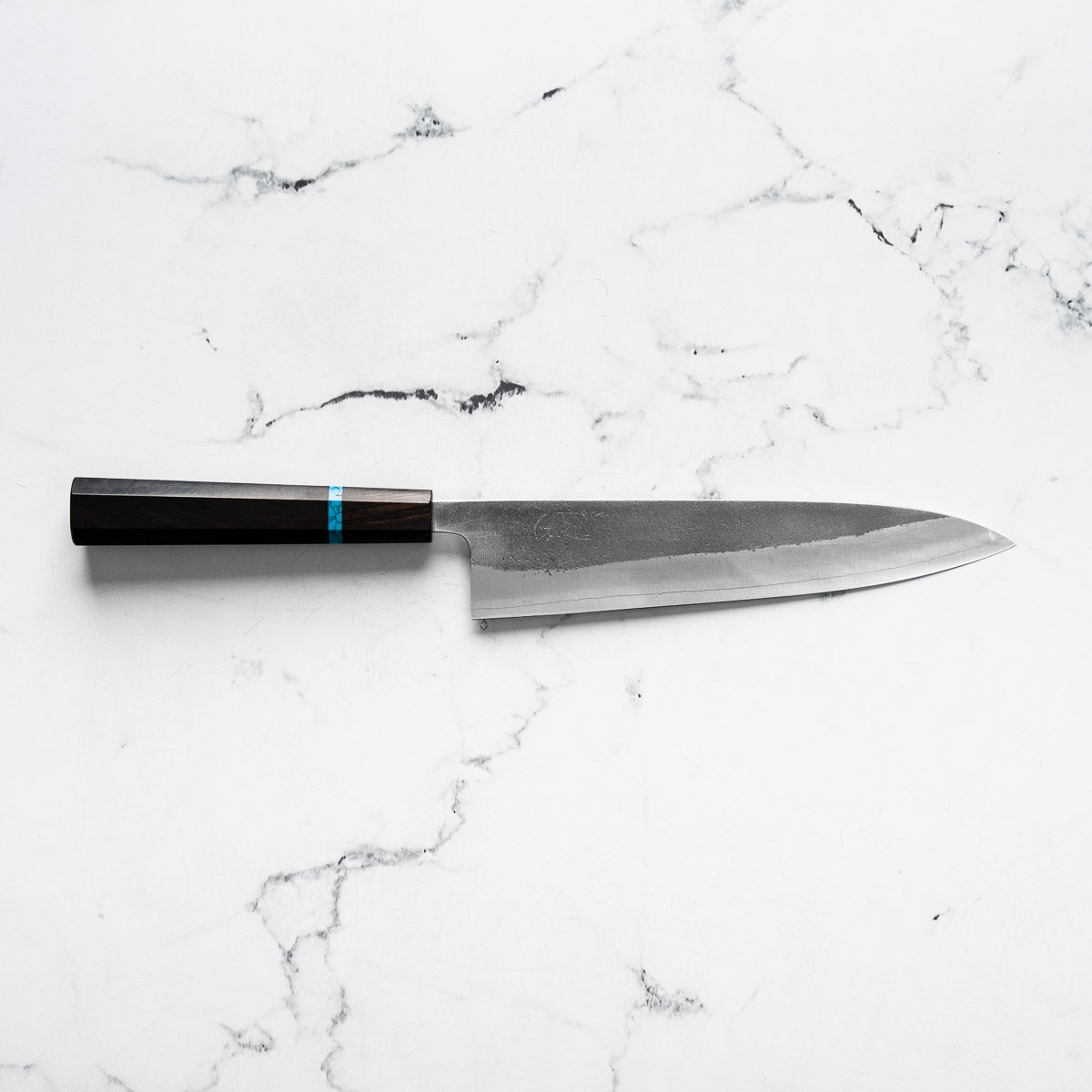Yoshikane Hamono (Hatsukokoro) SKD Nashiji Gyuto 210mm - Ebony Turquoise