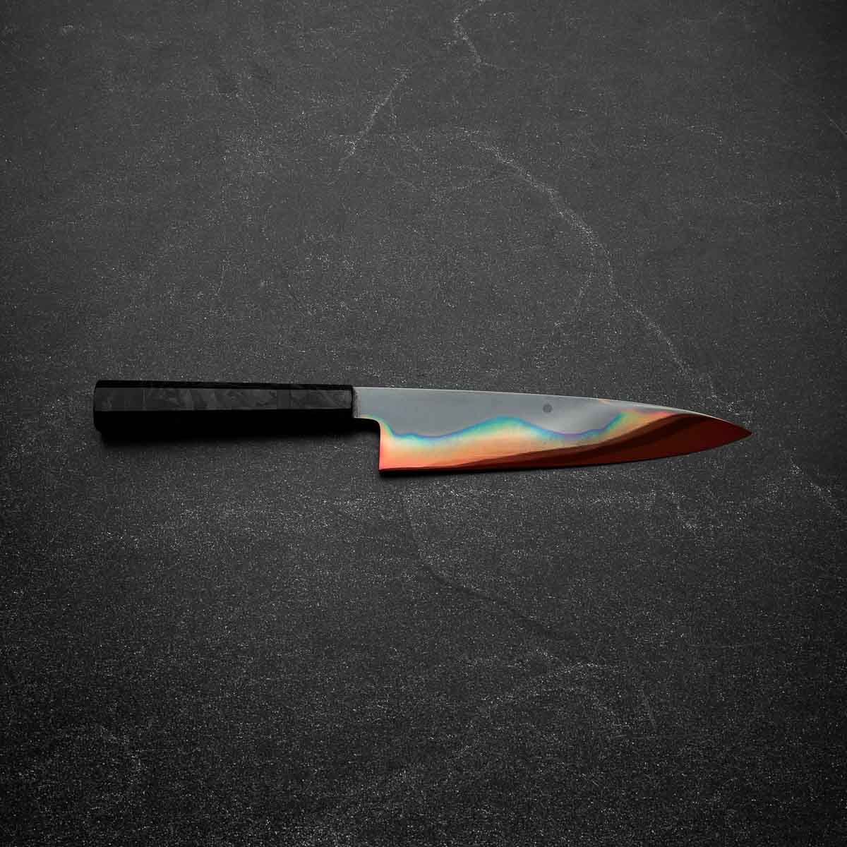 Yoshikazu Ikeda White 1 Honyaki Kachikaeshi Gyuto 210mm - Dark Carbon Fibre