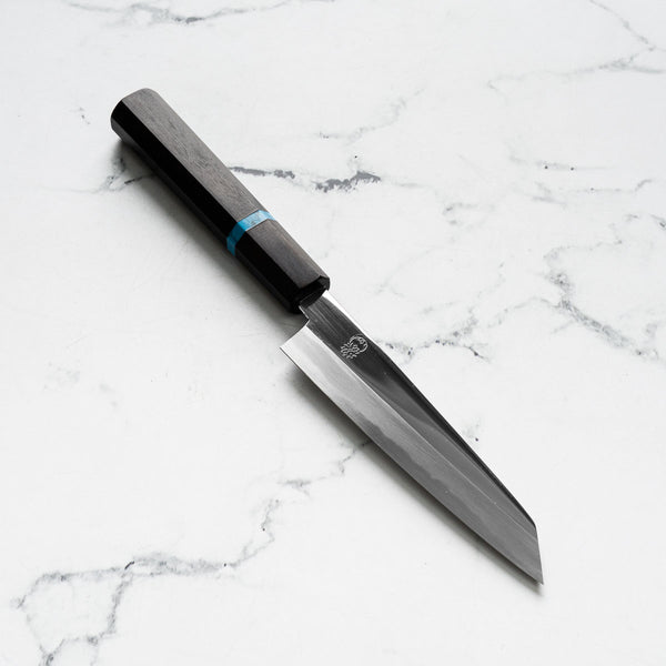 Sakai Kikumori "Choyo" Blue 1 Kiritsuke Petty 135mm - Ebony Turquoise