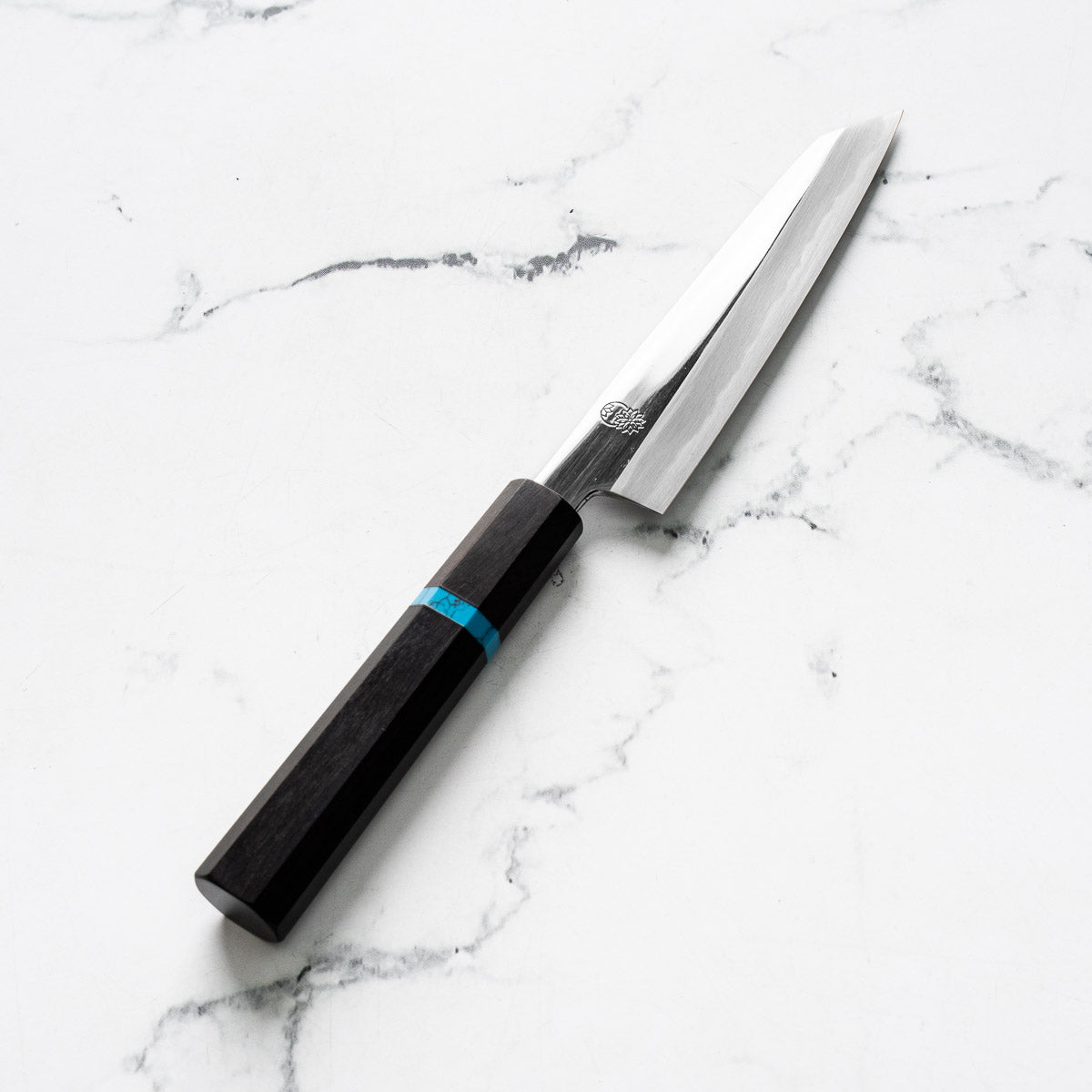 Sakai Kikumori "Choyo" Blue 1 Kiritsuke Petty 135mm - Ebony Turquoise